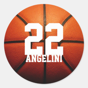 Sticker Rond Nombres faits sur commande de basket-ball