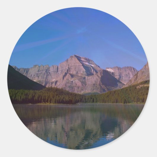 Sticker Rond Nombreux glaciers dans le parc national des Glacie (Devant)