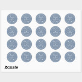 Sticker Rond Noms Arrow en bleu Mariage Adresse de retour (Feuille)