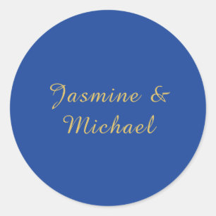 Sticker Rond Noms de couple calligraphiés chic et adorables ble