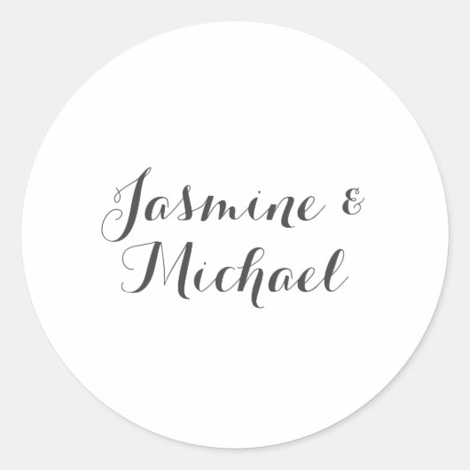 Sticker Rond Noms de couple de calligraphie chic adorables  (Devant)