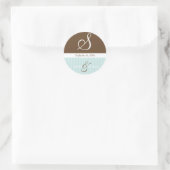 Sticker Rond Noms de mariage et monogramme de date (Sac)