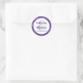 Sticker Rond Noms des Mariages de Parties scintillant violet Gl (Sac)