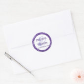 Sticker Rond Noms des Mariages de Parties scintillant violet Gl (Enveloppe)