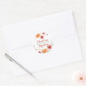 Sticker Rond Noms des mariées et des groupes | Mariage automne (Enveloppe)
