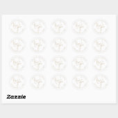 Sticker Rond Noms du Merci mariage Gold Script (Feuille)