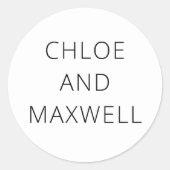 Sticker Rond Noms Modernes Gras Noir et Blanc (Devant)