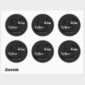 Sticker Rond Noms modernes simples monogramme merci mariage (Feuille)