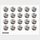 Sticker Rond Noms personnalisés Script photo Enregistrer la dat (Feuille)