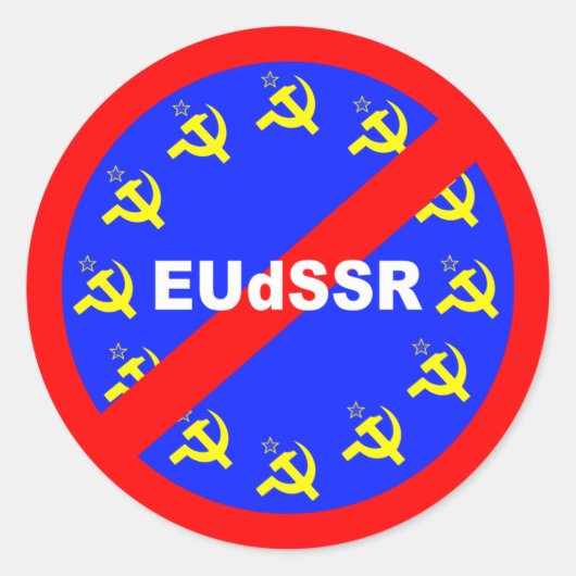 Sticker Rond Non à la réforme de l'UE (Devant)
