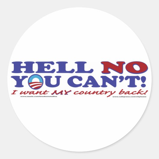 Sticker Rond Non à Obama-Logo (Devant)