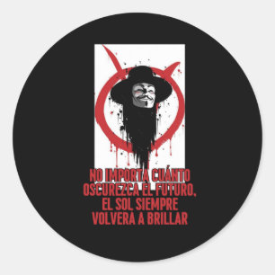 Sticker Rond Non À Quel Point L'Avenir Devient Sombre