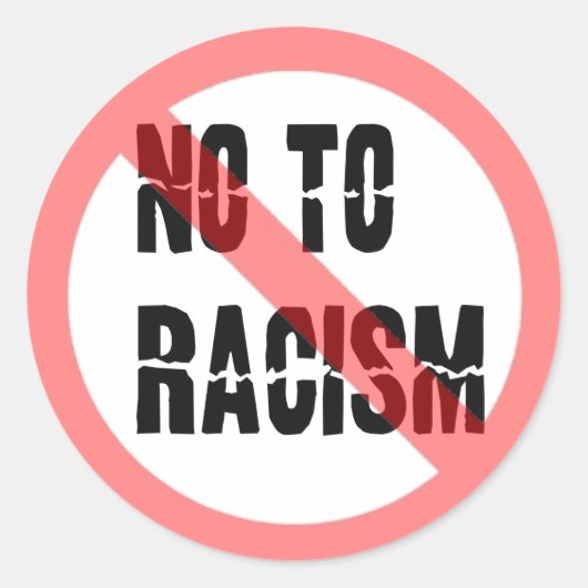 Sticker Rond Non Au Racisme (Devant)
