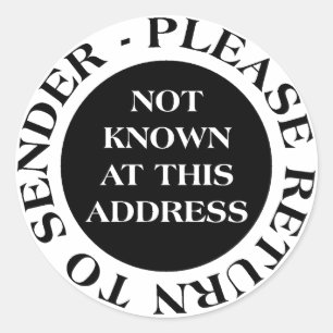 Sticker Rond Non connu à cette adresse - Noir et Blanc II