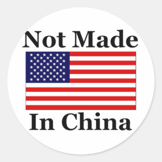 Sticker Rond Non Fait En Chine - Américain