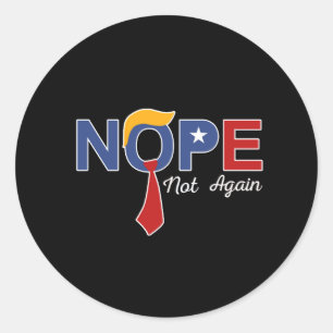 Sticker Rond Non, pas encore drôle Trump perruque rouge