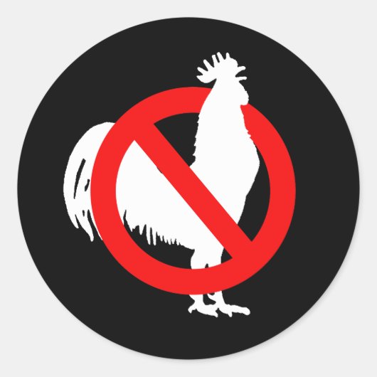 Sticker Rond Non (poulet) (Devant)