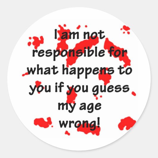 Sticker Rond Non responsable (Devant)