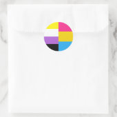 Sticker Rond Nonbinary Pansexual Dual Pride Flag (Sac)