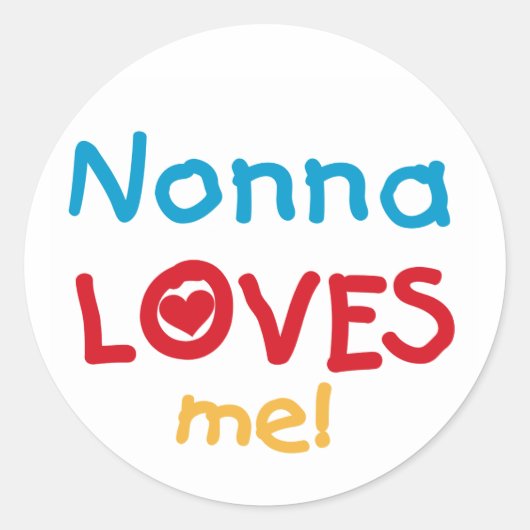 Sticker Rond Nonna aime mes t-shirts et cadeaux (Devant)