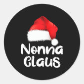 Sticker Rond Nonna Claus Christmas Family Matching Santa Hat Pa (Devant)