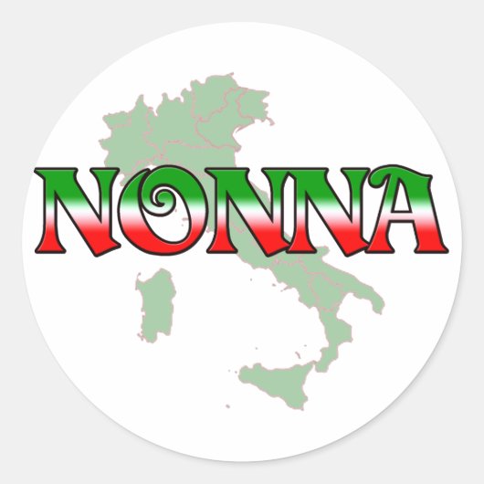 Sticker Rond Nonna (grand-mère italienne) (Devant)