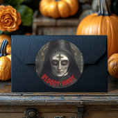 Sticker Rond Nonne Vintage Effrayante Halloween Horreur