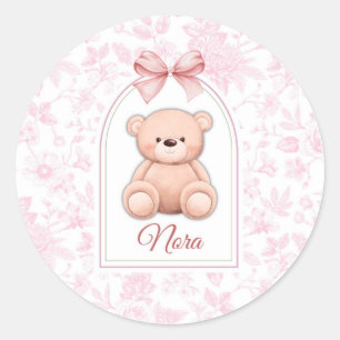 Sticker Rond Nora Conception personnalisée d'ours en peluche