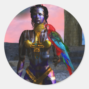 STICKER ROND NORA CYBER WARRIOR