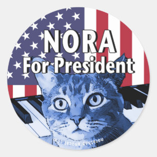 Sticker Rond Nora Pour Président N° 4
