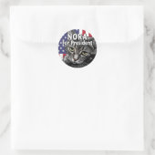Sticker Rond Nora Pour Président N° 7 (Sac)