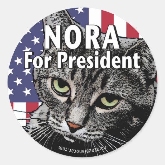 Sticker Rond Nora Présidente #7 (Devant)