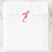 Sticker Rond Norbert le Dragon Rouge (Sac)