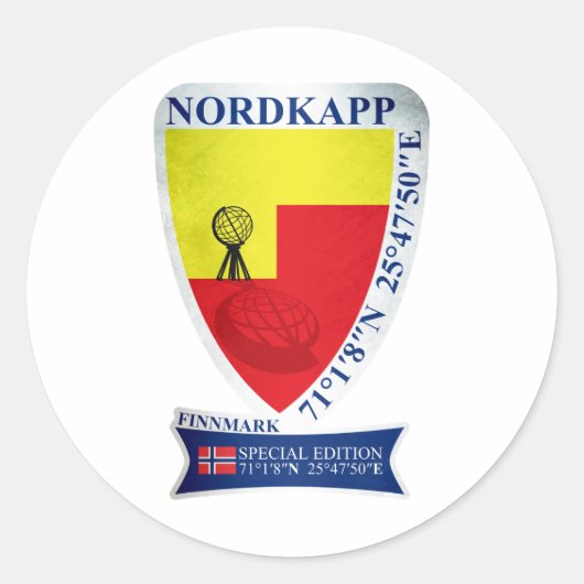 Sticker Rond Nordkapp. Norway Special Edition (Devant)