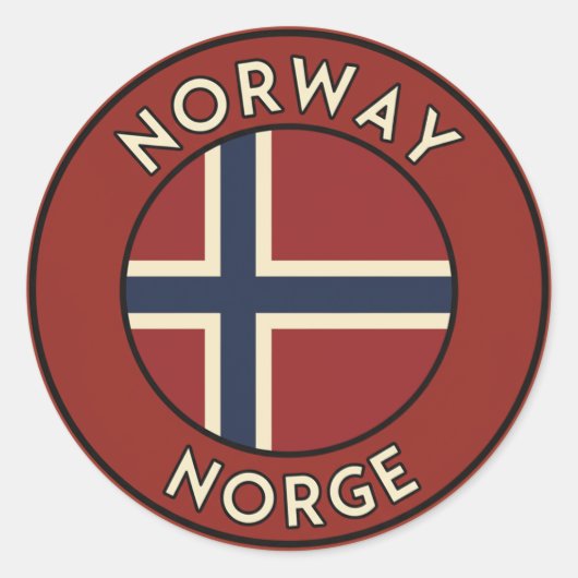 Sticker Rond Norge Norway (Devant)