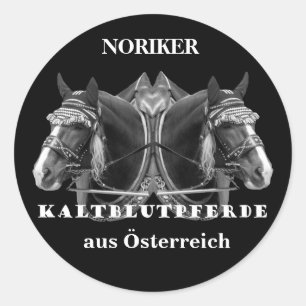 Sticker Rond NORIKER Chevaux de sang froid d'Autriche