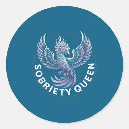 Sticker Rond Normalize Sobriety Queen Sober Recovery (Devant)