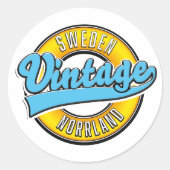 Sticker Rond Norrland Suède logo vintage (Devant)
