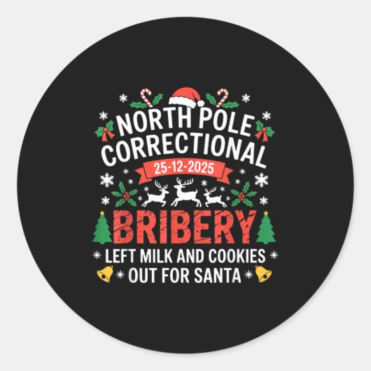 Sticker Rond North Le Correctional Christmas Bribery Left Milk (Devant)