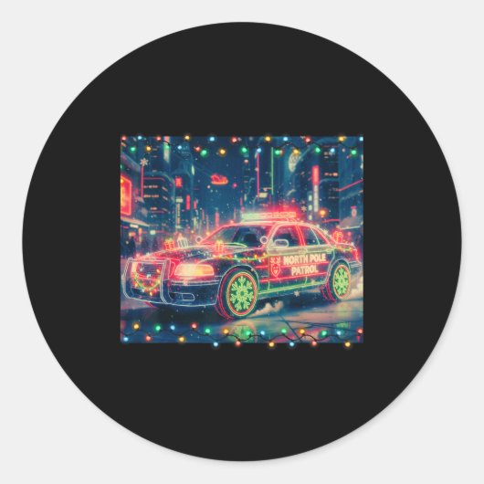 Sticker Rond North Le Patrol Christmas Car Tee  (Devant)