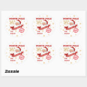 Sticker Rond North Pole Express Delivery Santa Christmas (Feuille)