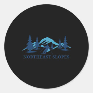 Sticker Rond Northeast Slopes Vermont Station de ski Ski Ski