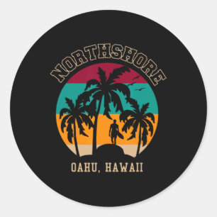 Sticker Rond Northshore Oahu Hawaii1