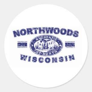 Sticker Rond Northwoods-Distressed-[Conv