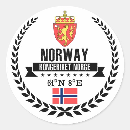 Sticker Rond Norvège (Devant)