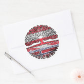 Sticker Rond Norvège Autriche Autriche Arbre (Enveloppe)