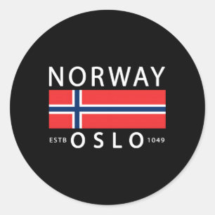 Sticker Rond Norvège Histoire Norvège Oslo Norvège