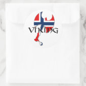 Sticker Rond Norvégien Norge Norvège Drapeau Ax (Sac)