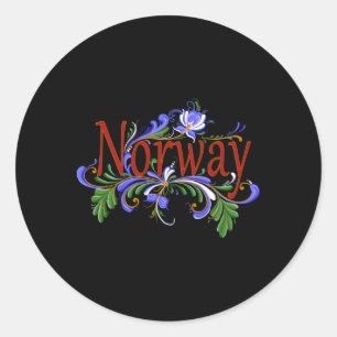 Sticker Rond Norvégien rousemaling Norvège Folk
