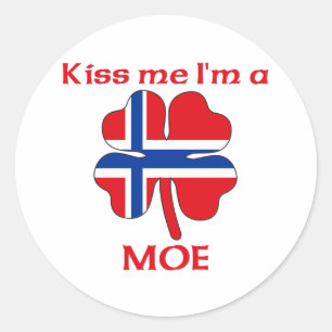Sticker Rond Norvégiens personnalisés m'embrassent que je sui